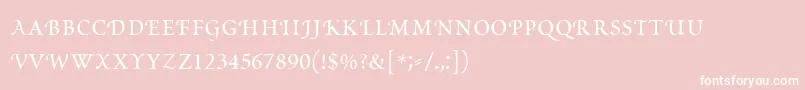 フォントPoeticaRomanSmallCapitals – ピンクの背景に白い文字