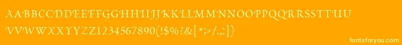 フォントPoeticaRomanSmallCapitals – オレンジの背景に黄色の文字