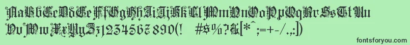 フォントKaisg – 緑の背景に黒い文字