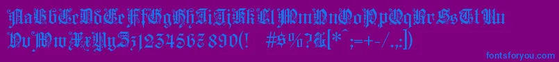 フォントKaisg – 紫色の背景に青い文字