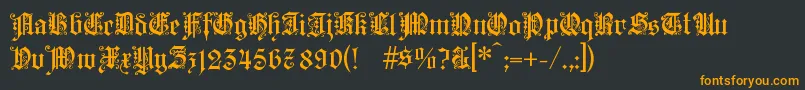 フォントKaisg – 黒い背景にオレンジの文字