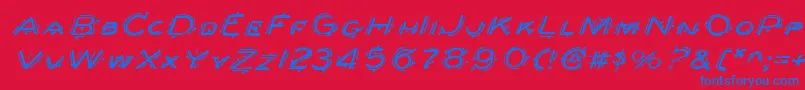 BerserkerExpandedItalic Font – Blue Fonts on Red Background