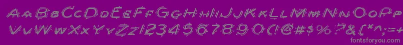 フォントBerserkerExpandedItalic – 紫の背景に灰色の文字