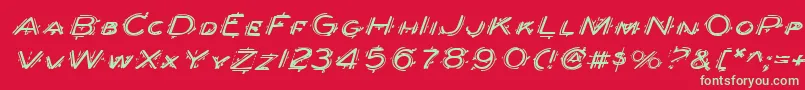 フォントBerserkerExpandedItalic – 赤い背景に緑の文字