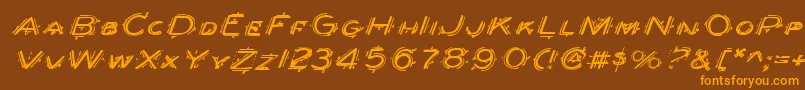 BerserkerExpandedItalic Font – Orange Fonts on Brown Background