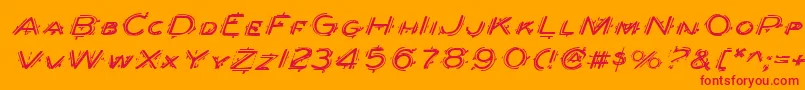 フォントBerserkerExpandedItalic – オレンジの背景に赤い文字