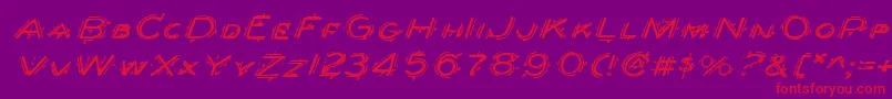 BerserkerExpandedItalic Font – Red Fonts on Purple Background