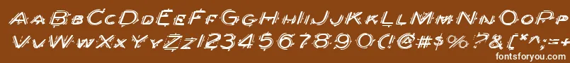 フォントBerserkerExpandedItalic – 茶色の背景に白い文字