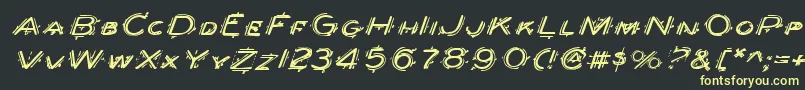 フォントBerserkerExpandedItalic – 黒い背景に黄色の文字