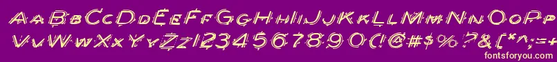 フォントBerserkerExpandedItalic – 紫の背景に黄色のフォント