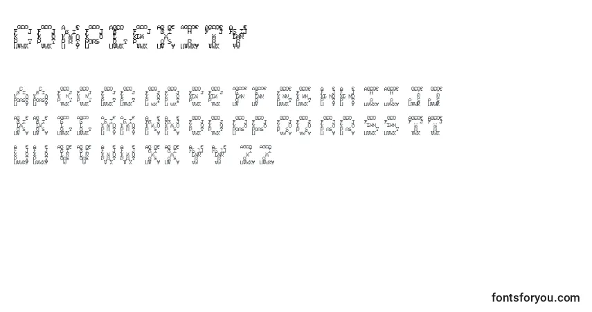 Schriftart Complexity – Alphabet, Zahlen, spezielle Symbole