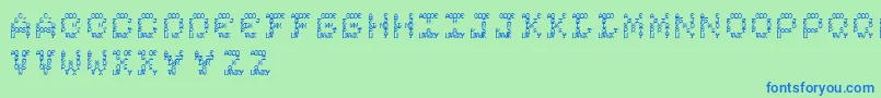 Complexity Font – Blue Fonts on Green Background