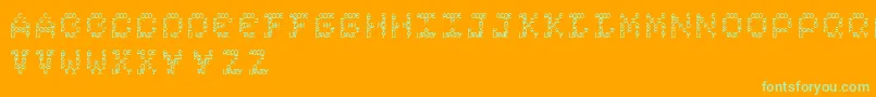 フォントComplexity – オレンジの背景に緑のフォント