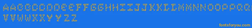フォントComplexity – オレンジ色の文字が青い背景にあります。