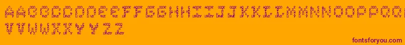 Complexity Font – Purple Fonts on Orange Background