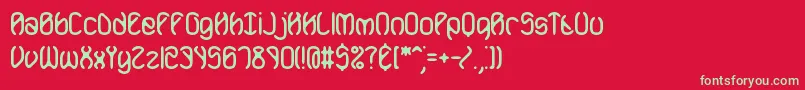 フォントMobilize – 赤い背景に緑の文字