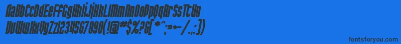 Шрифт SfPortMckenzieBoldItalic – чёрные шрифты на синем фоне