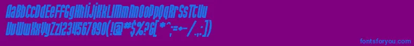Шрифт SfPortMckenzieBoldItalic – синие шрифты на фиолетовом фоне