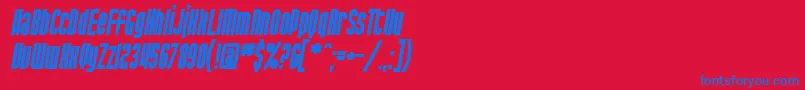 Czcionka SfPortMckenzieBoldItalic – niebieskie czcionki na czerwonym tle