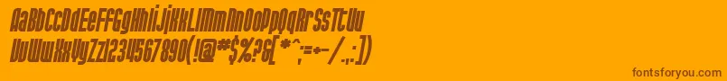 SfPortMckenzieBoldItalic-fontti – ruskeat fontit oranssilla taustalla