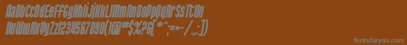 フォントSfPortMckenzieBoldItalic – 茶色の背景に灰色の文字