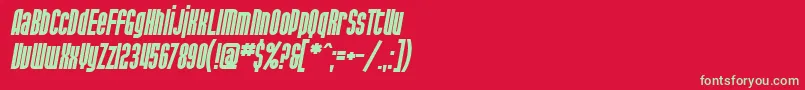 フォントSfPortMckenzieBoldItalic – 赤い背景に緑の文字