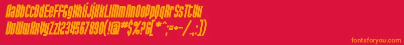 SfPortMckenzieBoldItalic Font – Orange Fonts on Red Background