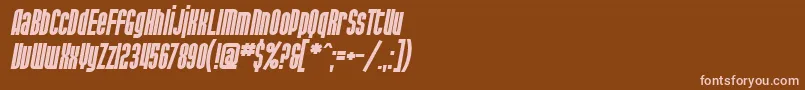 SfPortMckenzieBoldItalic-fontti – vaaleanpunaiset fontit ruskealla taustalla