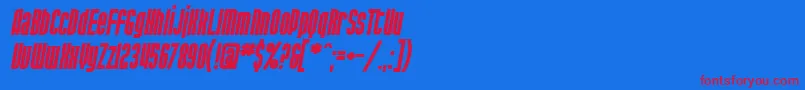 SfPortMckenzieBoldItalic Font – Red Fonts on Blue Background