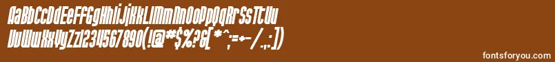 SfPortMckenzieBoldItalic-fontti – valkoiset fontit ruskealla taustalla
