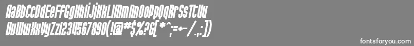 SfPortMckenzieBoldItalic-fontti – valkoiset fontit harmaalla taustalla
