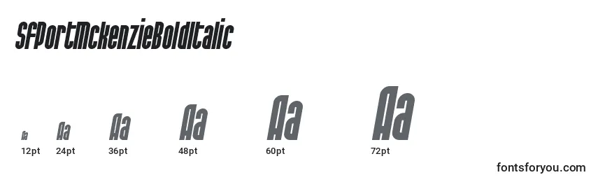 SfPortMckenzieBoldItalic Font Sizes