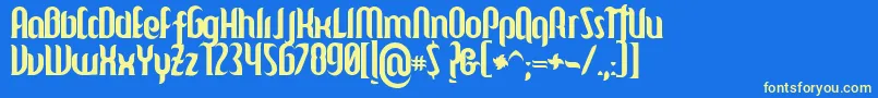 Mulago Font – Yellow Fonts on Blue Background