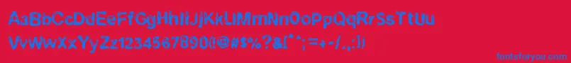 フォントRuohomatto – 赤い背景に青い文字