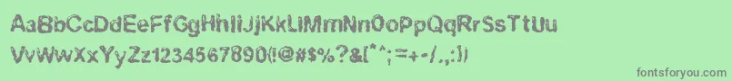 フォントRuohomatto – 緑の背景に灰色の文字