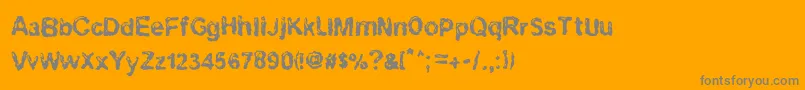 Ruohomatto-Schriftart – Graue Schriften auf orangefarbenem Hintergrund