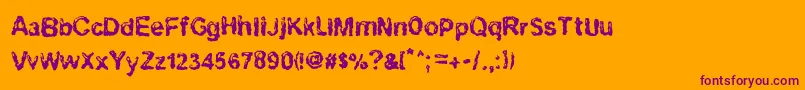 Ruohomatto-Schriftart – Violette Schriften auf orangefarbenem Hintergrund