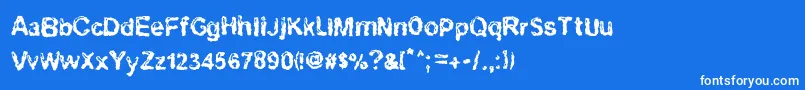 フォントRuohomatto – 青い背景に白い文字