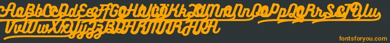 Bukhariscriptalternates-Schriftart – Orangefarbene Schriften auf schwarzem Hintergrund