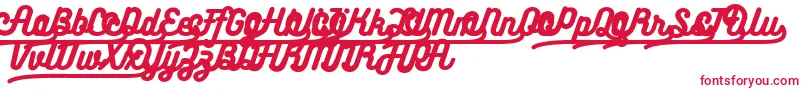 Bukhariscriptalternates-Schriftart – Rote Schriften auf weißem Hintergrund