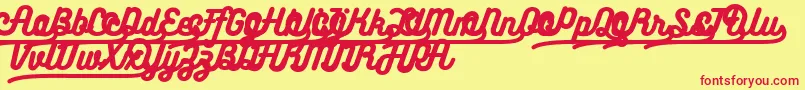 Bukhariscriptalternates Font – Red Fonts on Yellow Background