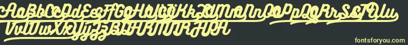 Bukhariscriptalternates-Schriftart – Gelbe Schriften auf schwarzem Hintergrund