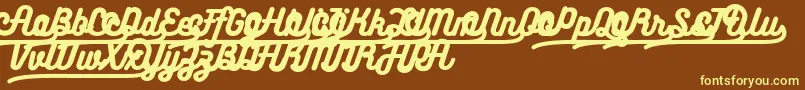 Bukhariscriptalternates Font – Yellow Fonts on Brown Background