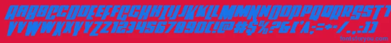 Powerlordital Font – Blue Fonts on Red Background