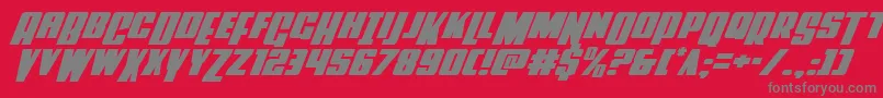 Powerlordital Font – Gray Fonts on Red Background
