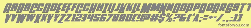 フォントPowerlordital – 黄色の背景に灰色の文字