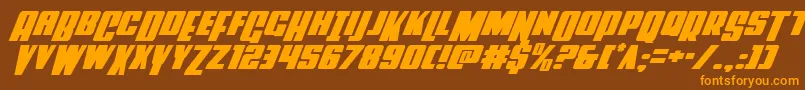 Powerlordital Font – Orange Fonts on Brown Background