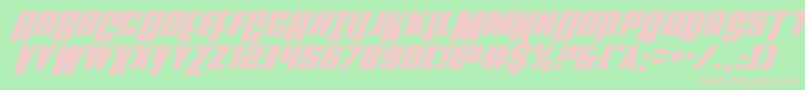 フォントPowerlordital – 緑の背景にピンクのフォント