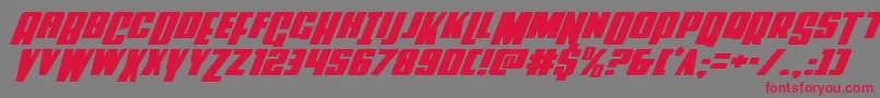 Powerlordital Font – Red Fonts on Gray Background