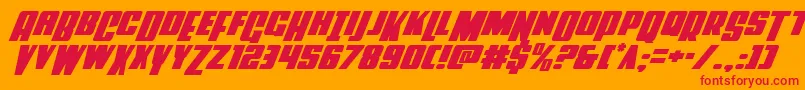 Powerlordital Font – Red Fonts on Orange Background